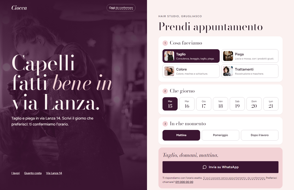 Anteprima del sito Ciocca Hair Studio