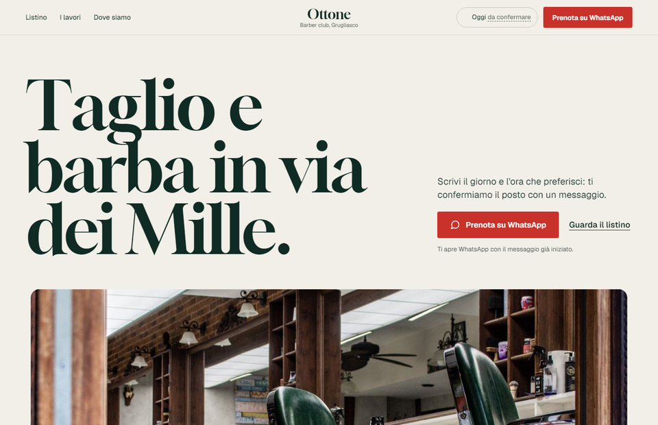 Anteprima del sito Ottone Barber Club