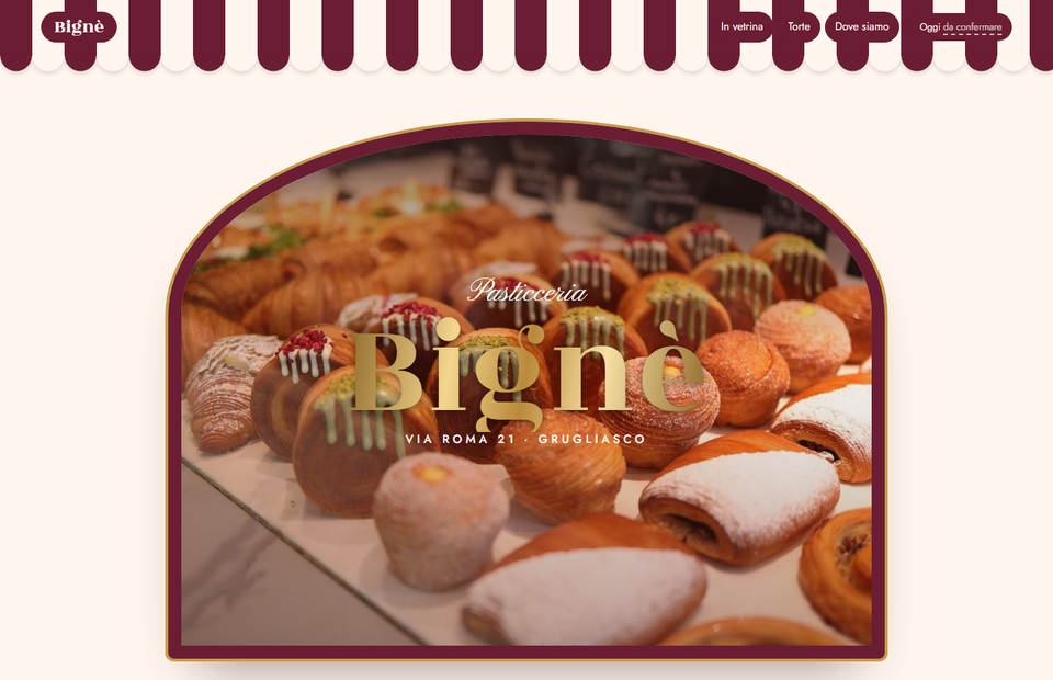 Anteprima del sito Pasticceria Bignè